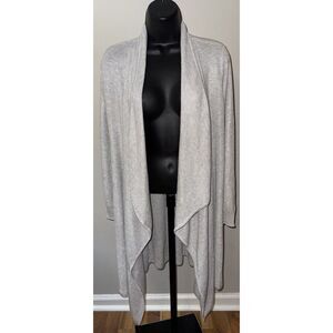 White House Black‎ Market Open Cardigan Long Sleeve Metallic Sparkly Gray Sz XS